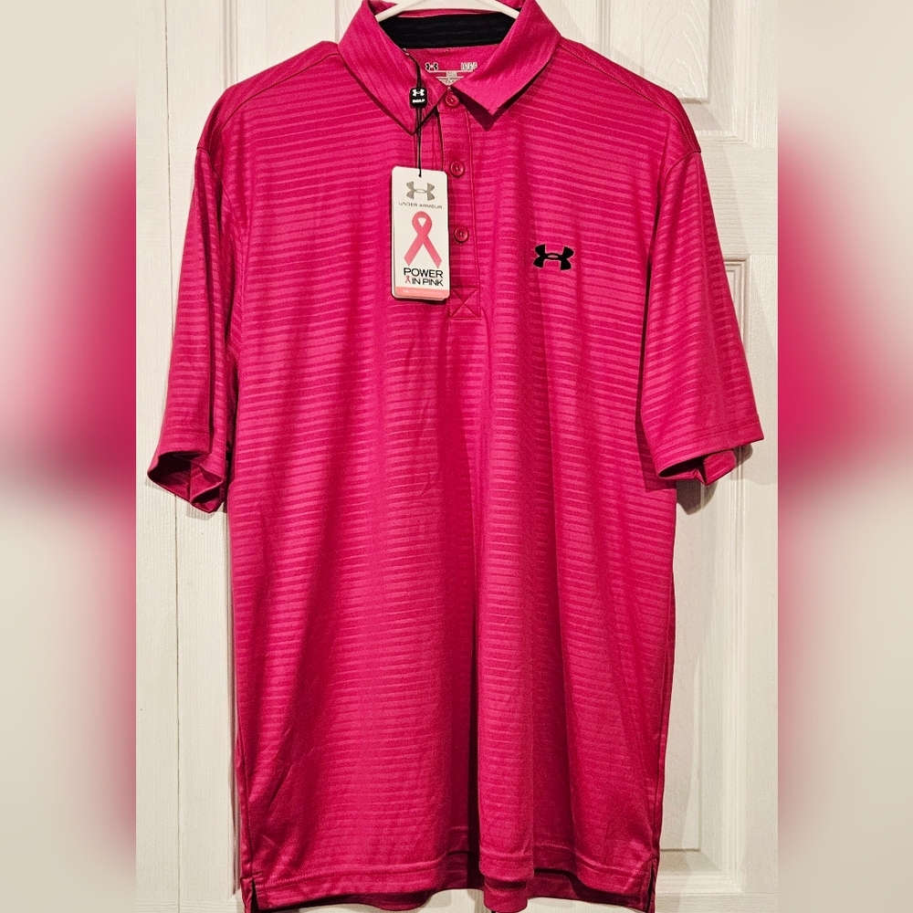 Under Armour Men's Bold Pink Polo Shirt